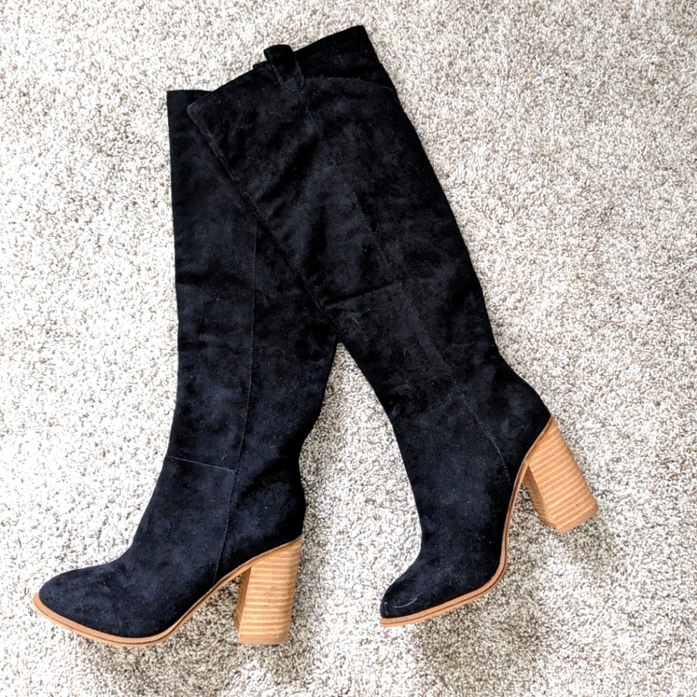 New Oasis Society Knee High Suede Boots, sz 8.5